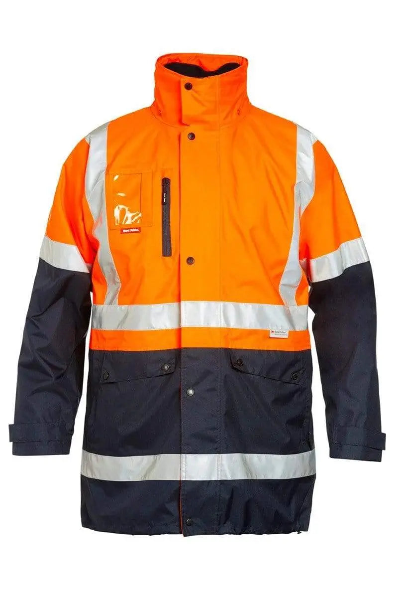 Hard Yakka 4 In 1 Hi Vis Jacket Y06057 Work Wear Hard Yakka Orange/Navy 2XS